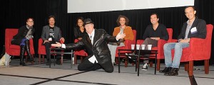 (L-R) Jonatha Brooke, Bob Clearmountain, Maiysha, Mr. Bonzai, Scott Jacoby, Duncan Sheik, and Kevin Killen.  Photo by Abdul Abdul.