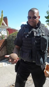 Officer Dan Thompson holds the Cannonball