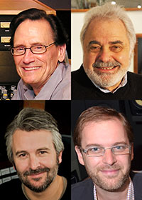 NAMM2012_MasteringPanel_200px Pictured clockwise from top left are mastering engineers Bernie Grundman, Doug Sax, Stephen Marsh, and Gavin Lurssen.